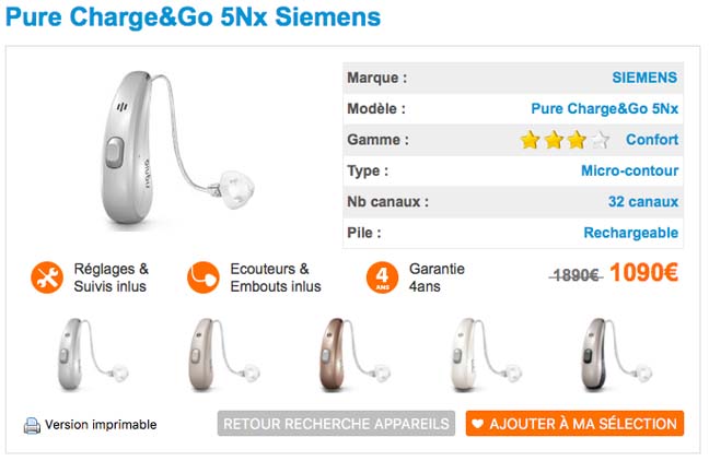 Appareil auditif Charge & Go 5Nx