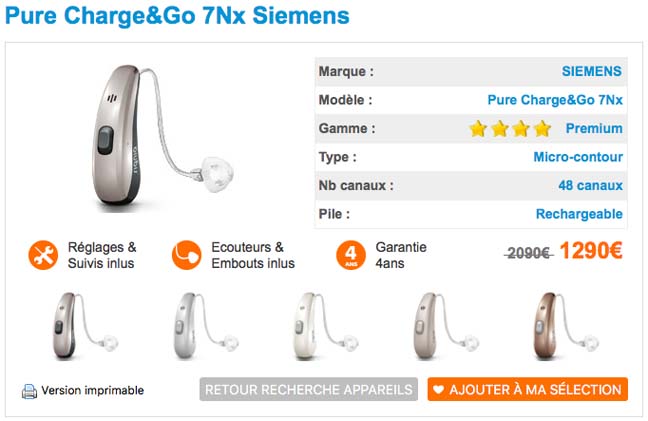 Appareil auditif Charge & Go 7Nx