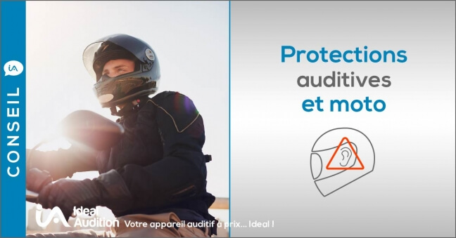 Motard portant des proctections d'oreilles 